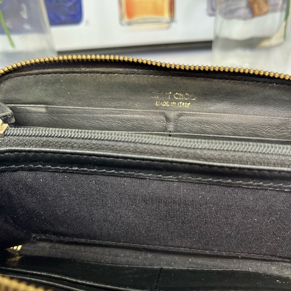 Jimmy Choo Black Wallet with Silver Star Studs - Picture 6 of 7